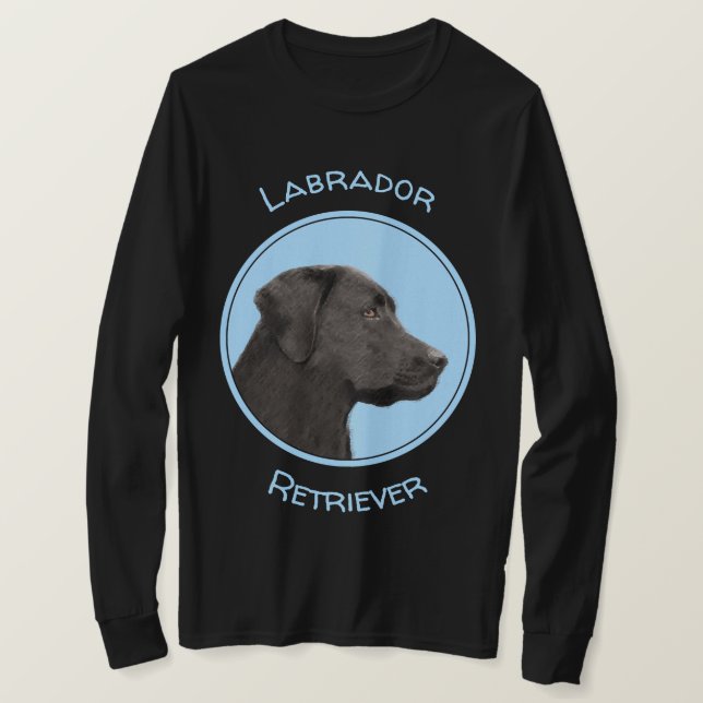 Camiseta Labrador Retriever Black Painting Original Dog Art (Frente do Design)