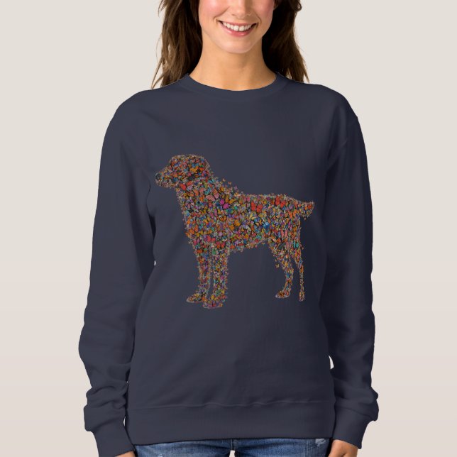 Camiseta Labrador Retriever Butterfly Silhouette Dog Lover (Frente)