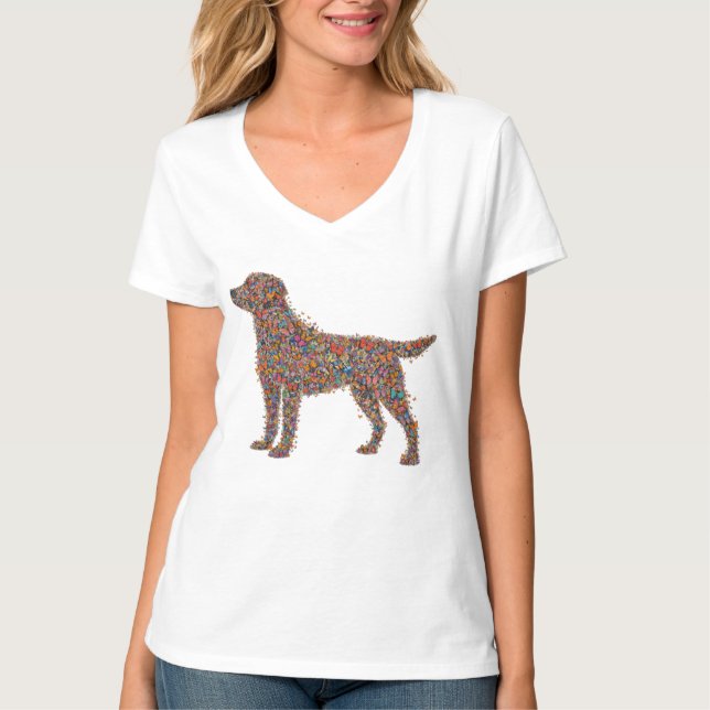 Camiseta Labrador Retriever Butterfly Silhouette Dog Lover (Frente)