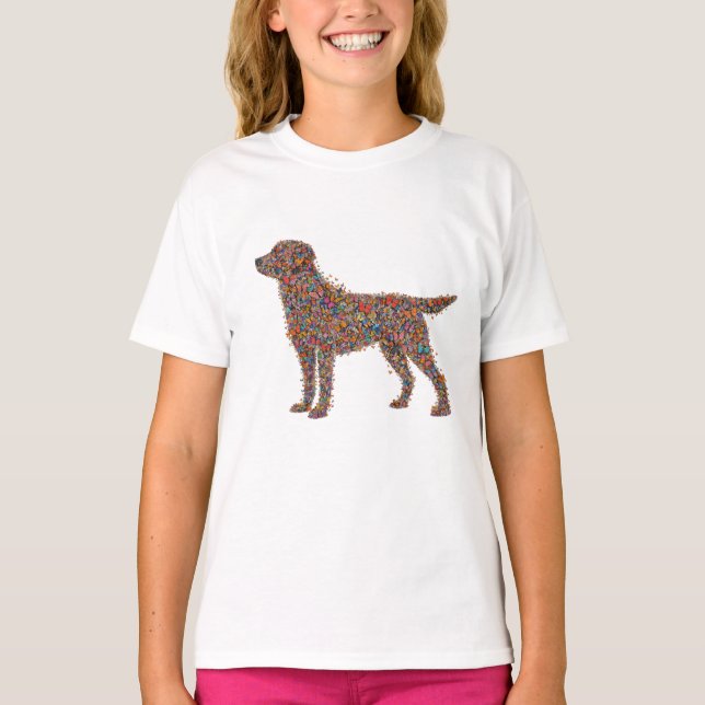 Camiseta Labrador Retriever Butterfly Silhouette Dog Lover (Frente)