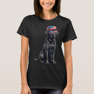 Camiseta Labrador Retriever Cachorro Labrador Preto Bandeir