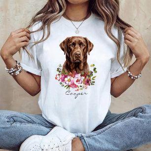 Camiseta Labrador Retriever Chocolate em Aquarela