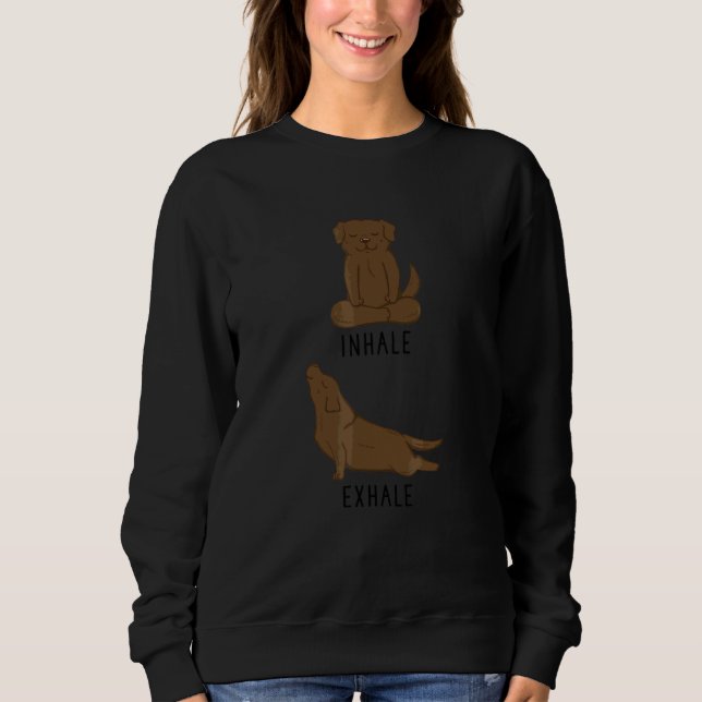 Camiseta Labrador Retriever Chocolate Lab Cão Inalar Exalar (Frente)