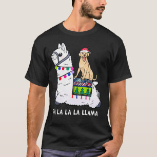 Camiseta Labrador Retriever Christmas Riding Llama