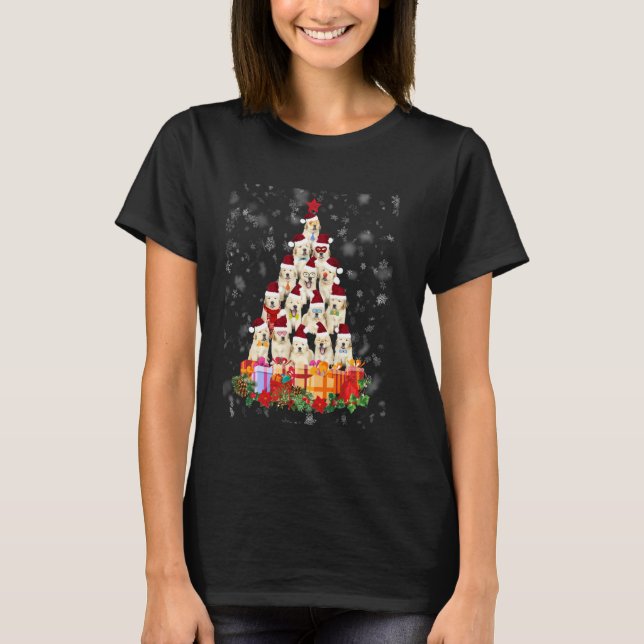 Camiseta Labrador Retriever Christmas Tree Santa Hat Pajama (Frente)