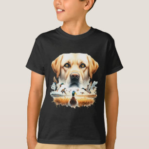 Camiseta Labrador Retriever Com Patos Mallard Caçando Pato