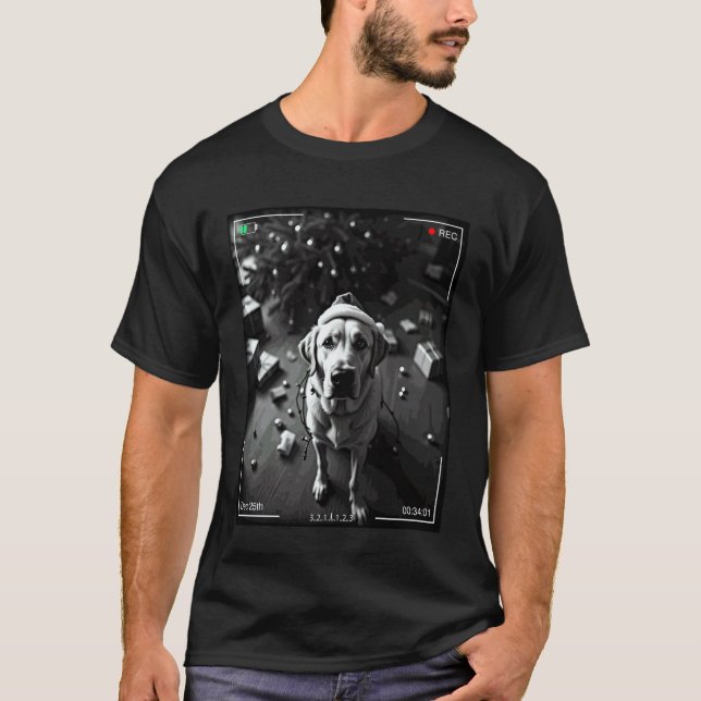 Camiseta Labrador Retriever de Natal Flagrou na Câmera (Frente)