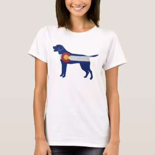 Camiseta Labrador Retriever Dog Colorado Flag Silhouette