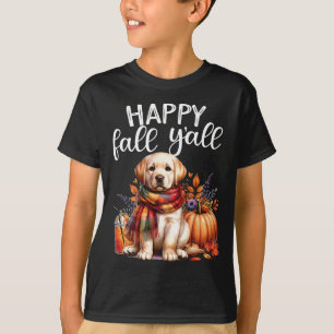 Camiseta Labrador Retriever Dog Pumpkin Spice Happy Fall Ya
