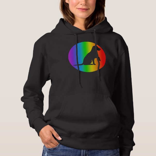Camiseta Labrador Retriever Dog Rainbow Silhouette (Frente)