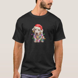 Camiseta Labrador Retriever Dog Santa Hat Belo Natal