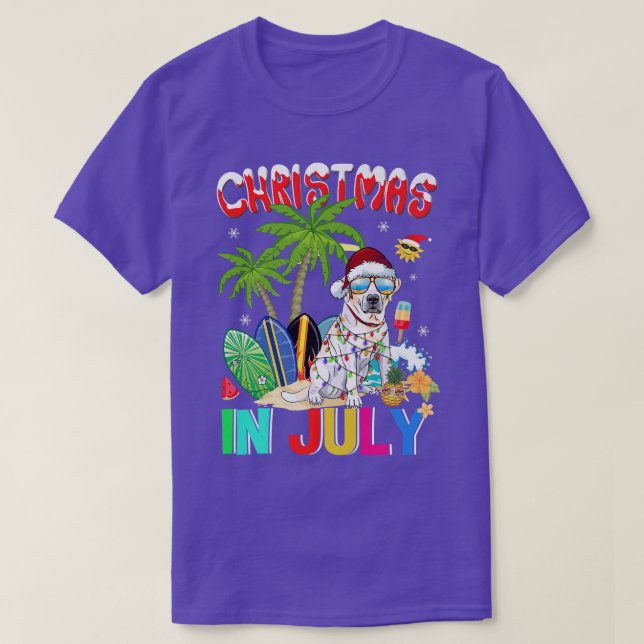 Camiseta Labrador Retriever em Santa Hat Sunglass Christm (Frente do Design)