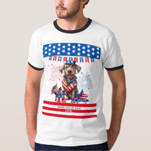 Camiseta Labrador Retriever Feliz 4 De Julho De Independênc