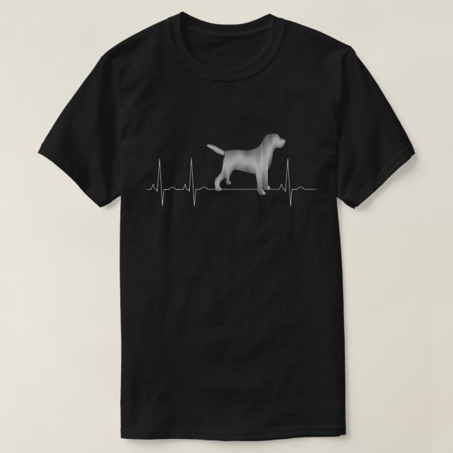 Camiseta Labrador Retriever Heartbeat Ekg Proprietário Do L (Frente do Design)