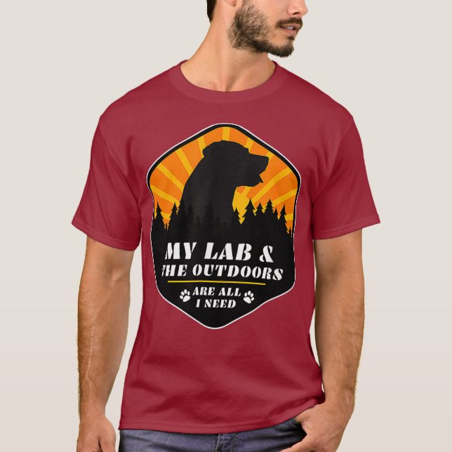 Camiseta Labrador Retriever Hiking Tshirt for Lab Lovers (Frente)
