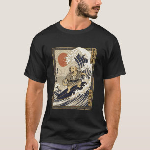 Camiseta Labrador Retriever Japonês Surf Kanagawa Samurai