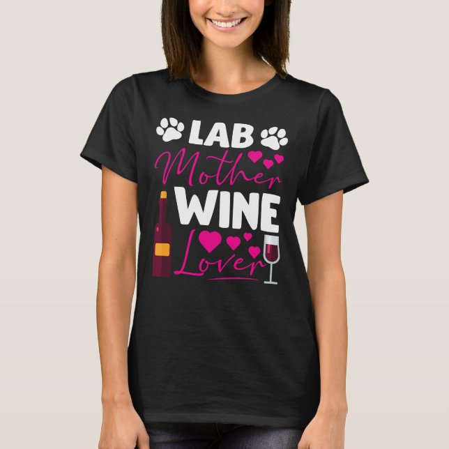 Camiseta Labrador Retriever Mãe Bebê De Vinho (Frente)