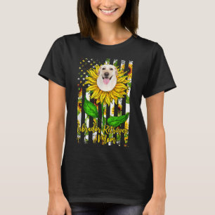 Camiseta Labrador Retriever Mãe Sunflower American Flag og