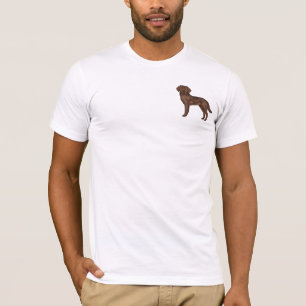 Camiseta Labrador Retriever Marrom Desenho Animado Único Cã