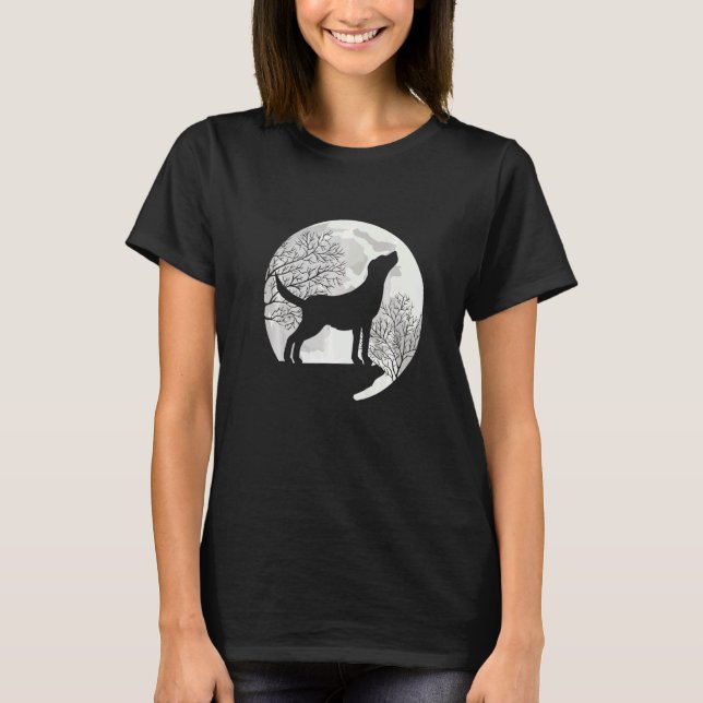 Camiseta Labrador Retriever Motif Com Lua Cheia (Frente)