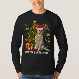Camiseta Labrador Retriever Papai noel As Luzes De Árvore D