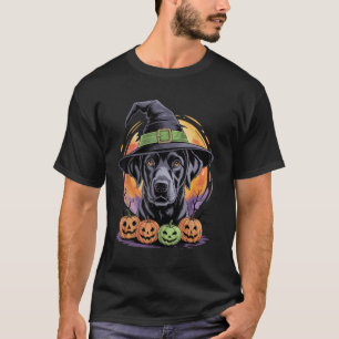 Camiseta Labrador Retriever Preto de Halloween para Homens