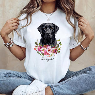 Camiseta Labrador Retriever Preto em Aquarela