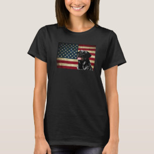 Camiseta Labrador retriever preto labra Bandeira Americana 
