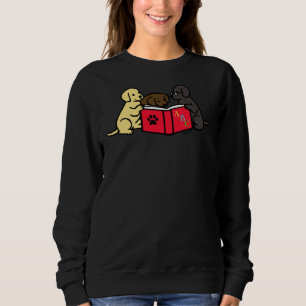 Camiseta Labrador Retriever Puppies Lendo Livro
