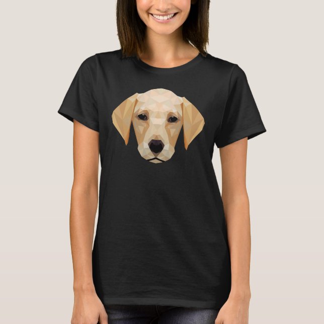 Camiseta Labrador Retriever Puppy Low Poly 2d (Frente)