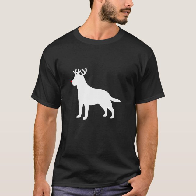 Camiseta Labrador Retriever Reindeer Christmas Dog  (Frente)