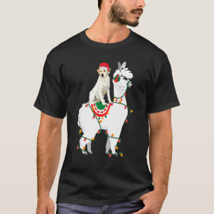 Camiseta Labrador Retriever Riding Llama Lights Papais noei