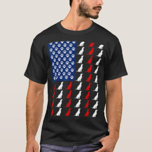 Camiseta Labrador Retriever Usa Bandeira Americana  Quatro 