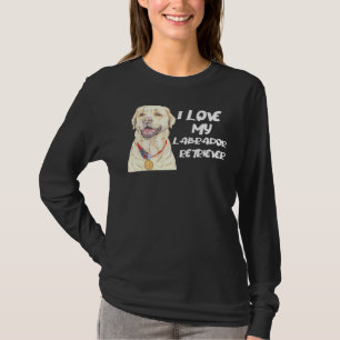 Camiseta Labrador Retriever Vestindo Uma Medalha Ouro Eu Am