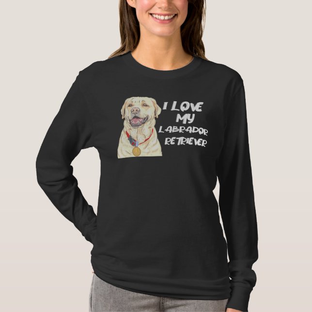 Camiseta Labrador Retriever Vestindo Uma Medalha Ouro Eu Am (Frente)