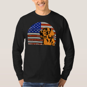 Camiseta Labrador Retriever Vintage Dog Na American Flag Bl