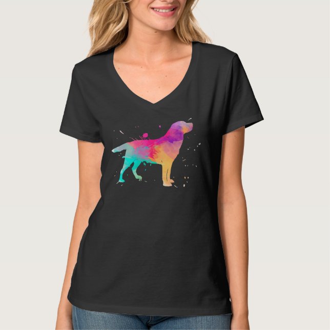 Camiseta Labrador Retriever Watercolor Paint Splat (Frente)