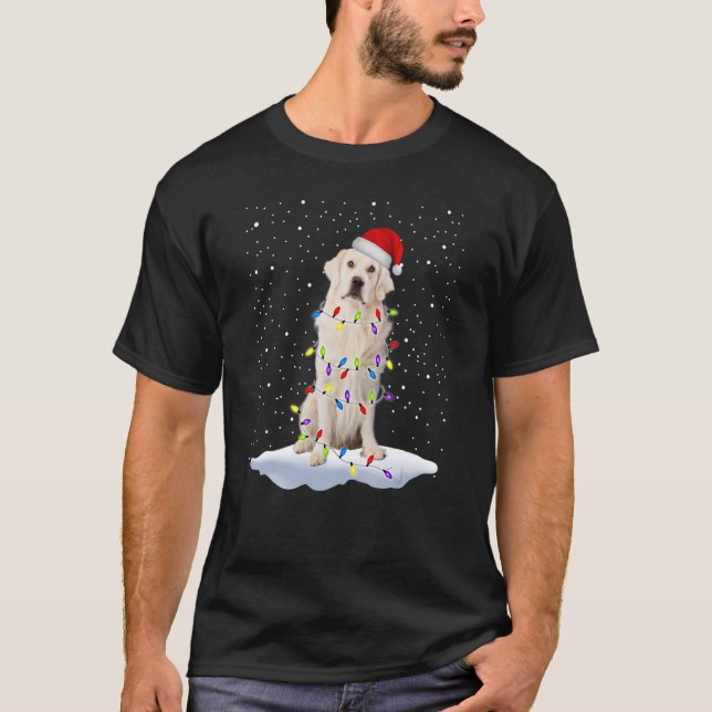 Camiseta Labrador Retrievers Santa Hat Árvore de Natal Chri (Frente)