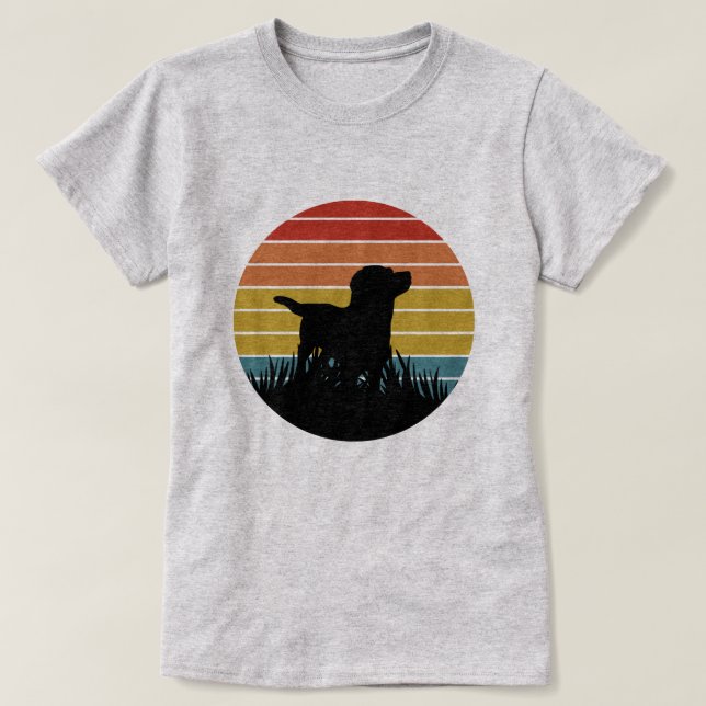 Camiseta Labrador Retro Sunset (Frente do Design)