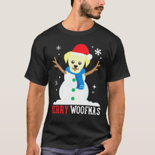 Camiseta Labrador Snowman Cão Cachorro Pai Natal