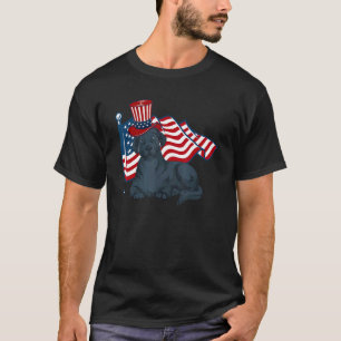 Camiseta Labrador Us Flag Black L, dono do cachorro do orgu