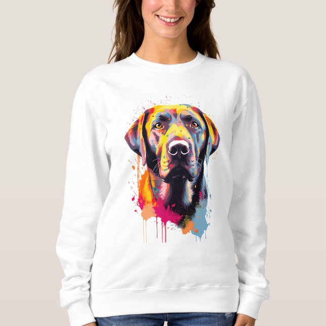Camiseta Labrador Vibrante e Colorido (Frente)