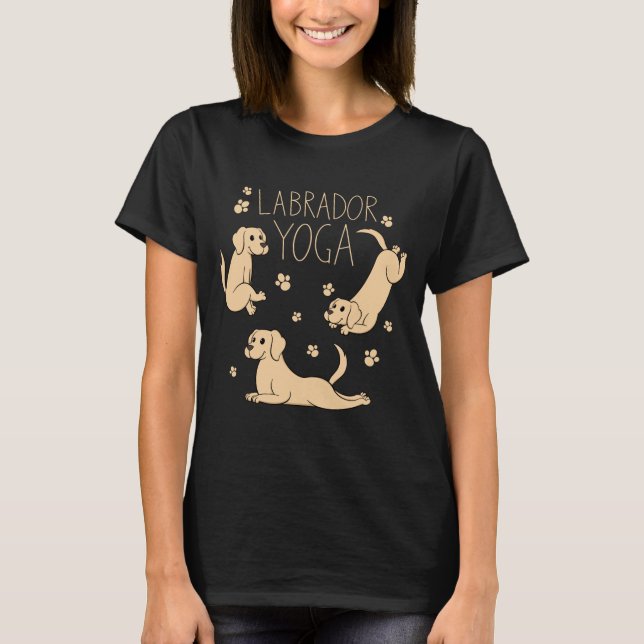 Camiseta Labrador yoga posiciona dono de cachorro (Frente)