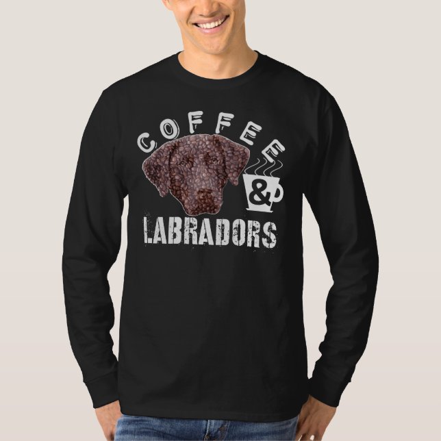 Camiseta Labradores De Café E De Café Com Cachorro De Bean (Frente)