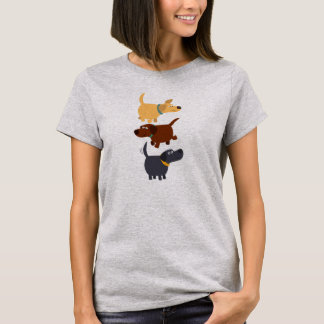 Camiseta Labradores de desenhos animados em 3 Flavors Mulhe