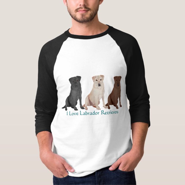 Camiseta Labradores Retrievers - 3 Cores para Amar (Frente)