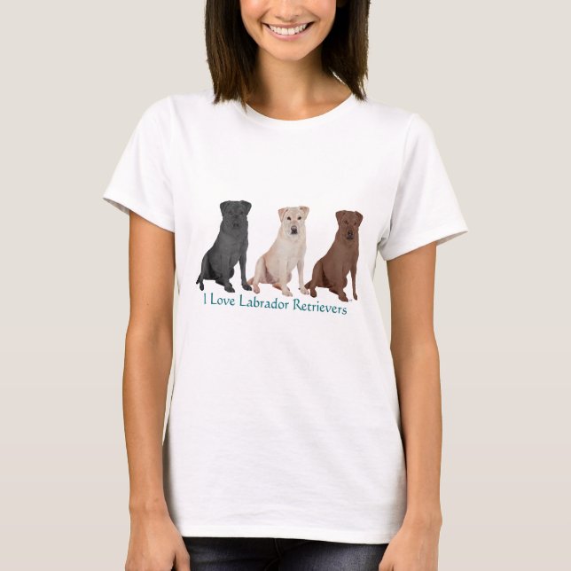 Camiseta Labradores Retrievers - 3 Cores para Amar (Frente)