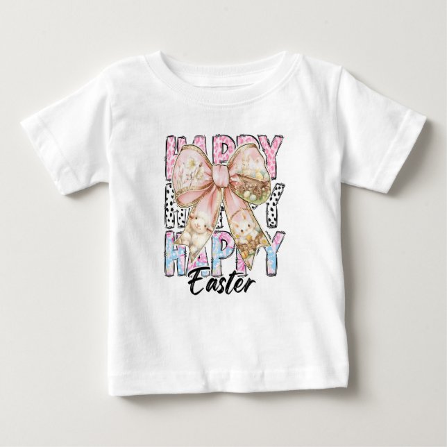 Camiseta Lacas de Páscoa Feliz para Meninas (Frente)