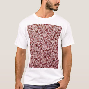 Camiseta Lace rosa, padrão de rosas de safena.