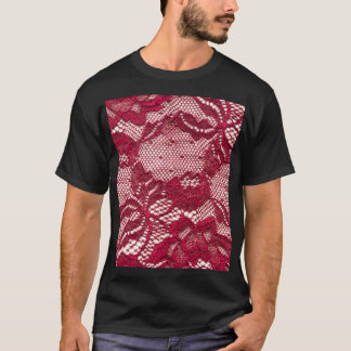 Camiseta Lace vermelho: têxtil de gaquard elástica.